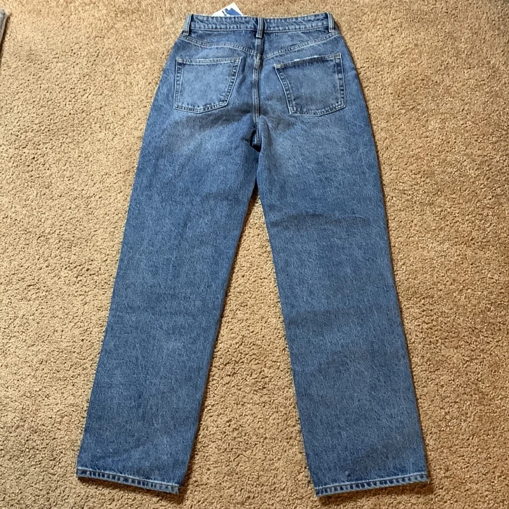 Lovers and Friends Ryan High Rise Straight, NWT, Distressed sustainable Denim - Picture 3 of 13